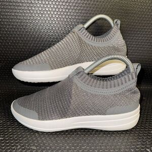 Fitflop Uberknit Slip On Gray Comfort Casual Walking Sneakers Women’s Size 6